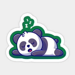 Cute Panda Sleeping Cartoon Illustration Sticker